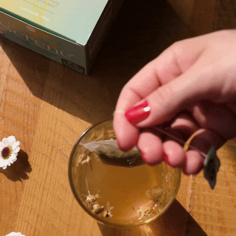 hand steeping organic chamomile sleep tea for anxiety - Life by Sublime - 1000x1000